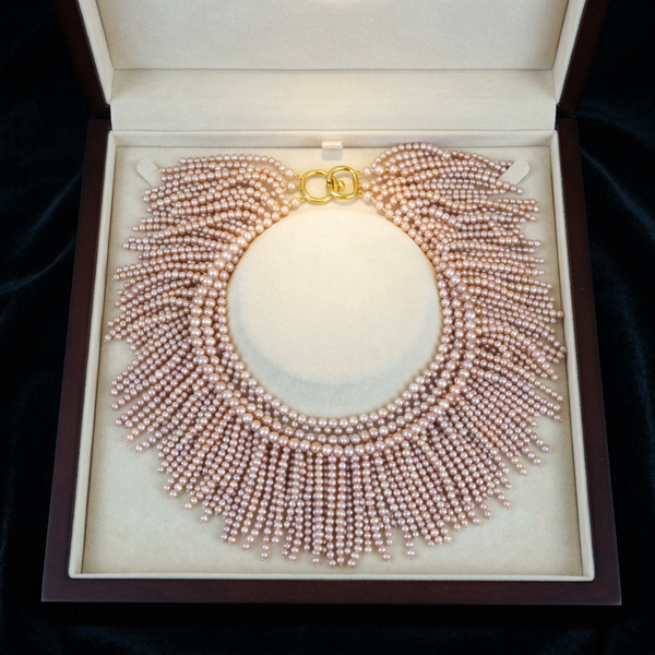 Angela Cummings Tiffany & Co. 18K Gold Pink Pearl Necklace