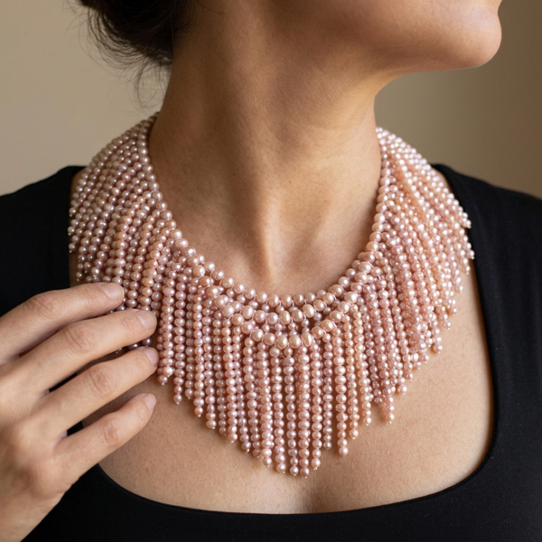 Angela Cummings Tiffany & Co. 18K Gold Pink Pearl Necklace