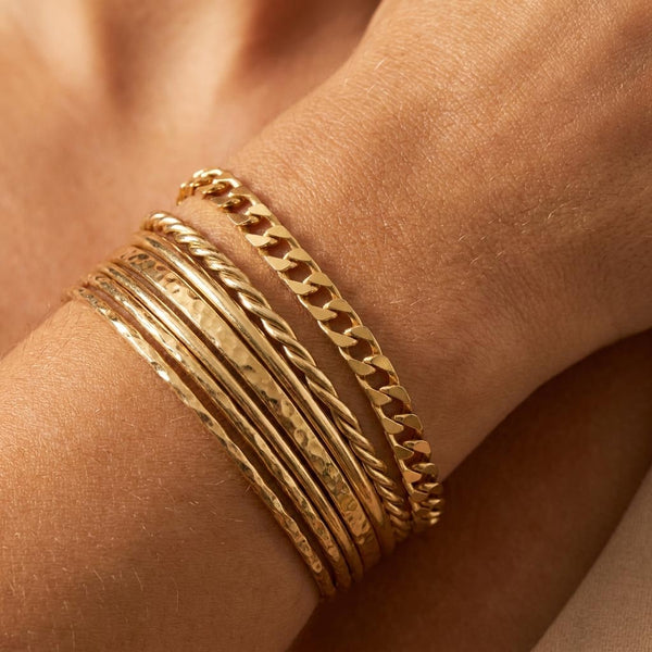 Vintage 9K Gold Cuban Curb Link Bracelet