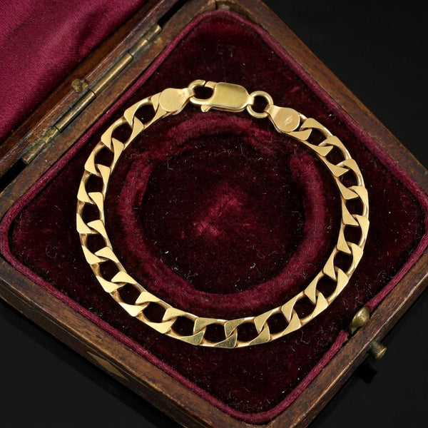 Vintage 9K Gold Cuban Curb Link Bracelet