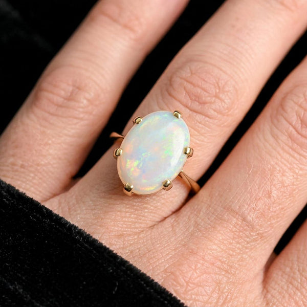 Antique Australian Opal Ring 9K Gold