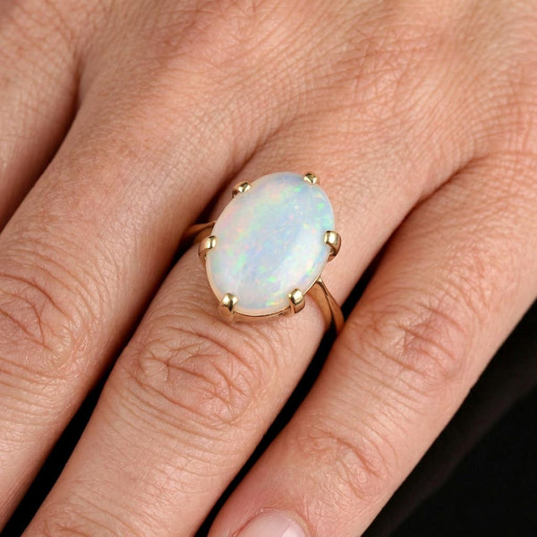 Antique Australian Opal Ring 9K Gold