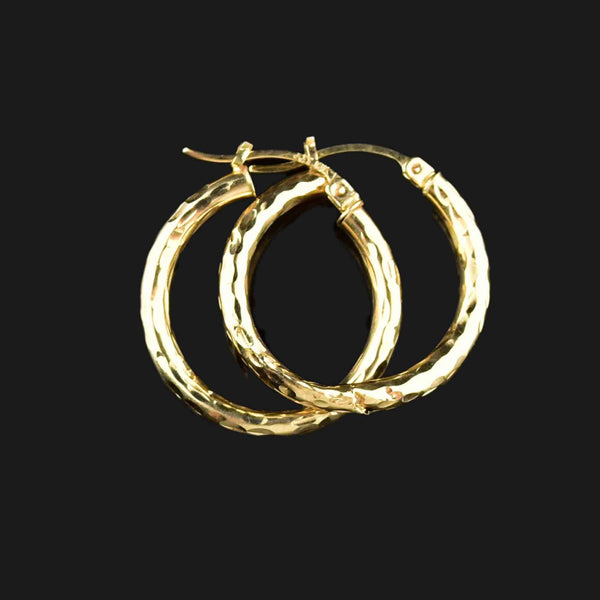 Vintage Solid 10K Gold Hoop Earrings - Boylerpf