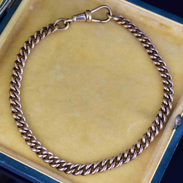 Antique Gold Pocket Watch Curb Chain Bracelet - Boylerpf