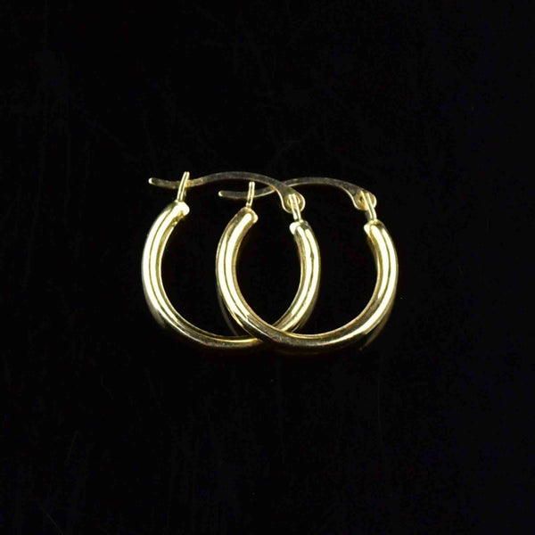 10K Solid Gold Huggie Style Hoop Earrings - Boylerpf