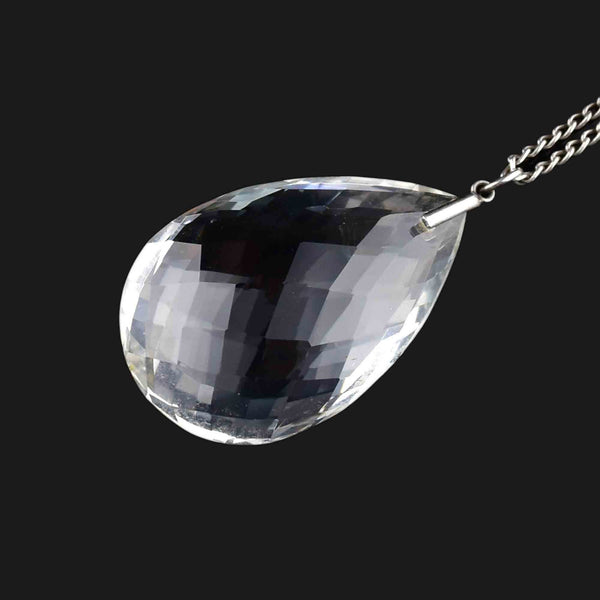 Large Clear Quartz Crystal Necklace Pendant / Big Boho Jewelry / Large  Statement Necklace