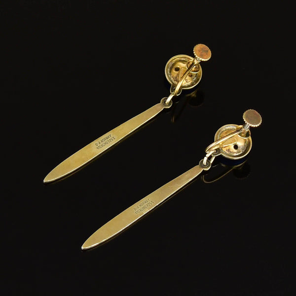 Vintage Enamel Silver David Andersen Norway Earrings - Boylerpf
