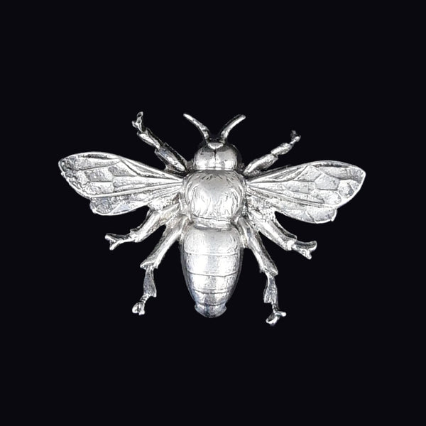 Vintage Flying Bee Sterling Silver Brooch