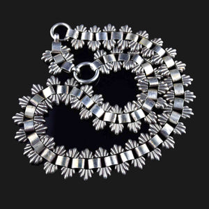 Victorian Silver Fancy Link Book Chain Collar Necklace - Boylerpf