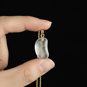 Vintage 9K Gold Aquamarine Lucky Bean Charm Pendant - Boylerpf
