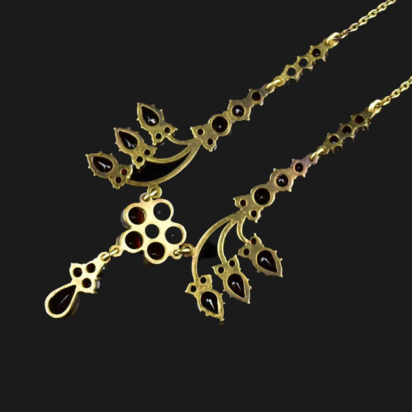 Antique Victorian Style Garnet Festoon Necklace - Boylerpf