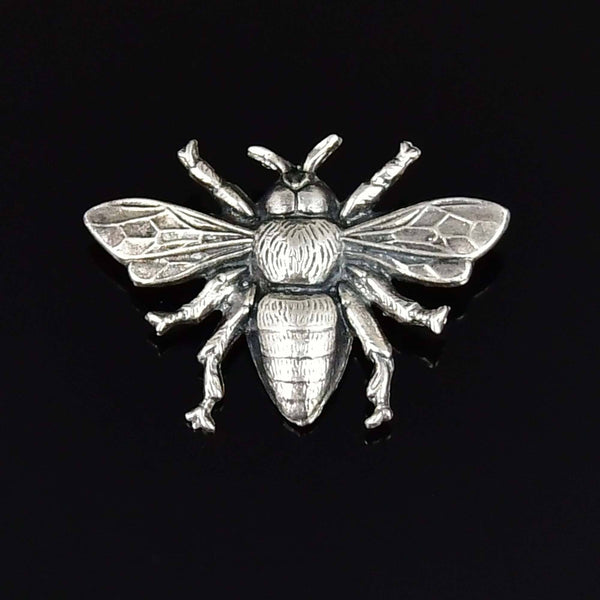 Vintage Sterling Silver Flying Bee Brooch