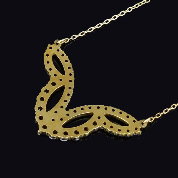 Antique Geometric Rose Cut Garnet Necklace