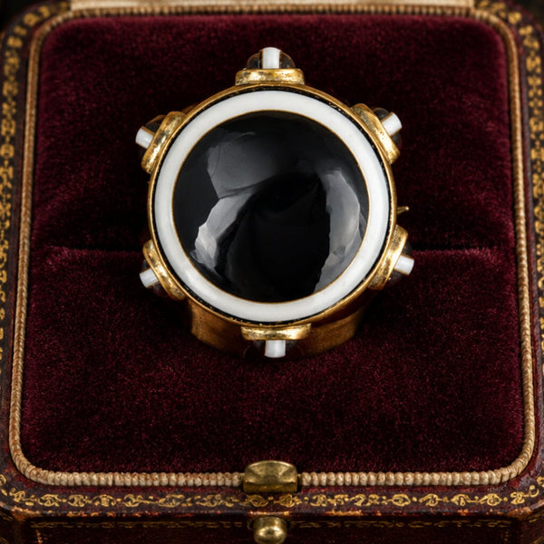 Antique Victorian Bullseye Agate Brooch