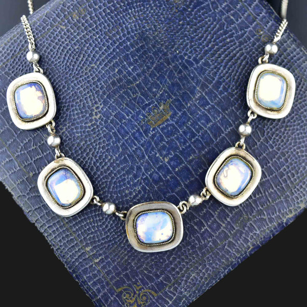 Vintage Sterling Silver Moonstone Necklace - Boylerpf