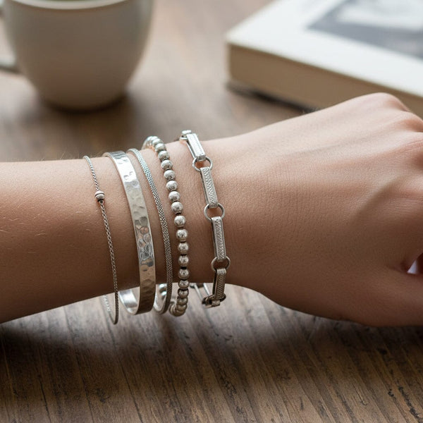 Antique Edwardian Sterling Silver Albert Watch Chain Bracelet