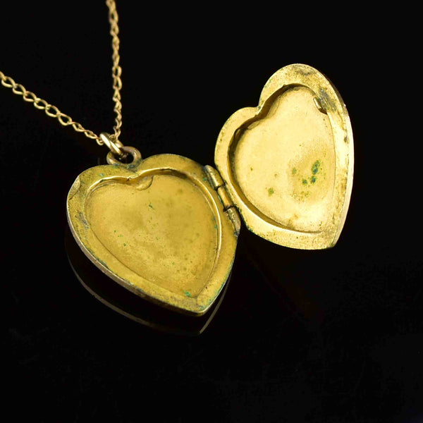 Denver Map Necklace on Small Vintage Heart Locket - Colorado Antique Map  Jewelry