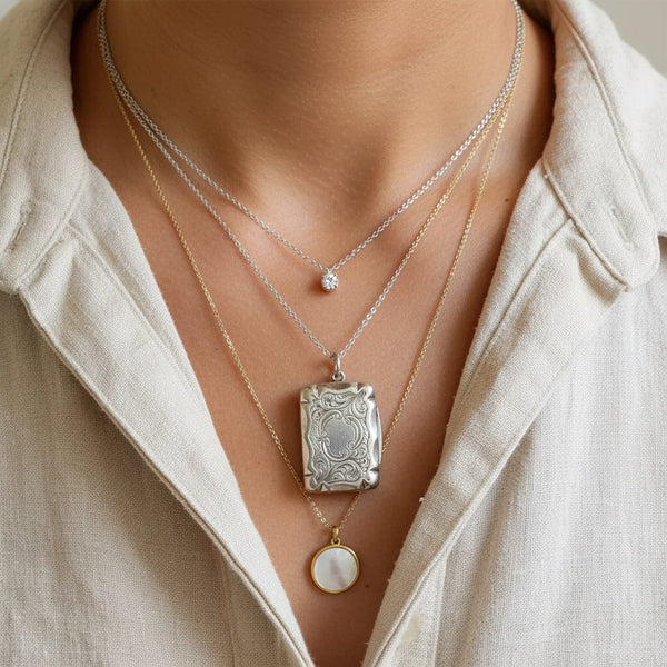 Antique Victorian Silver Vinaigrette Locket Pendant 1856 - Boylerpf