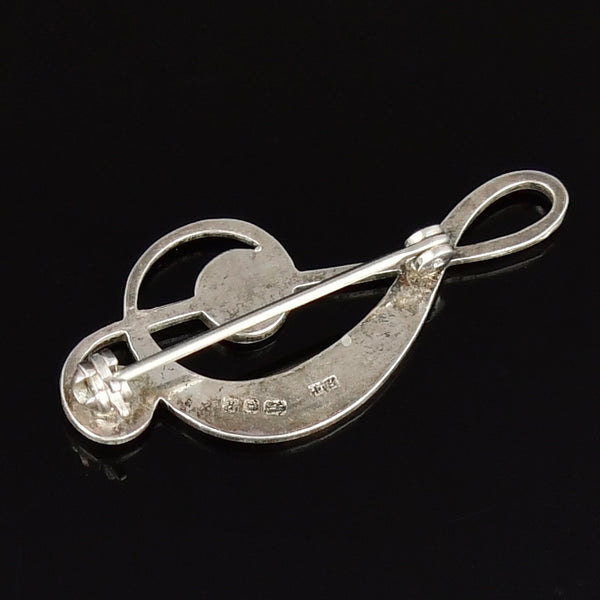 Sterling Silver Treble Clef Music Note Brooch