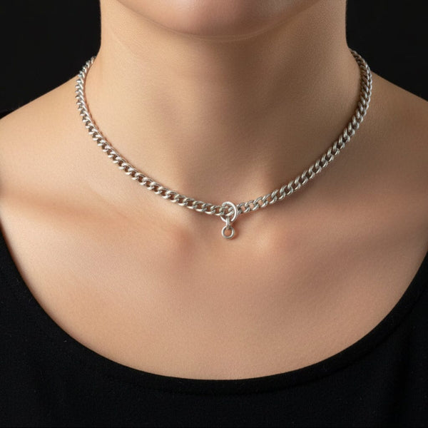 Antique Sterling Silver Edwardian Watch Chain Necklace