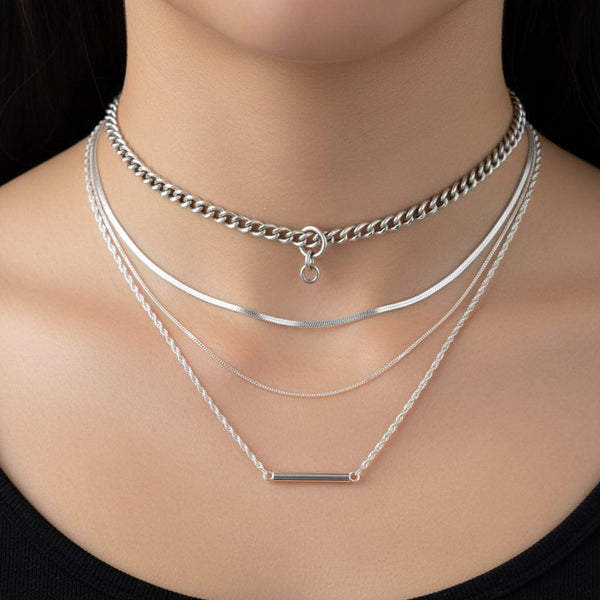 Antique Sterling Silver Edwardian Watch Chain Necklace