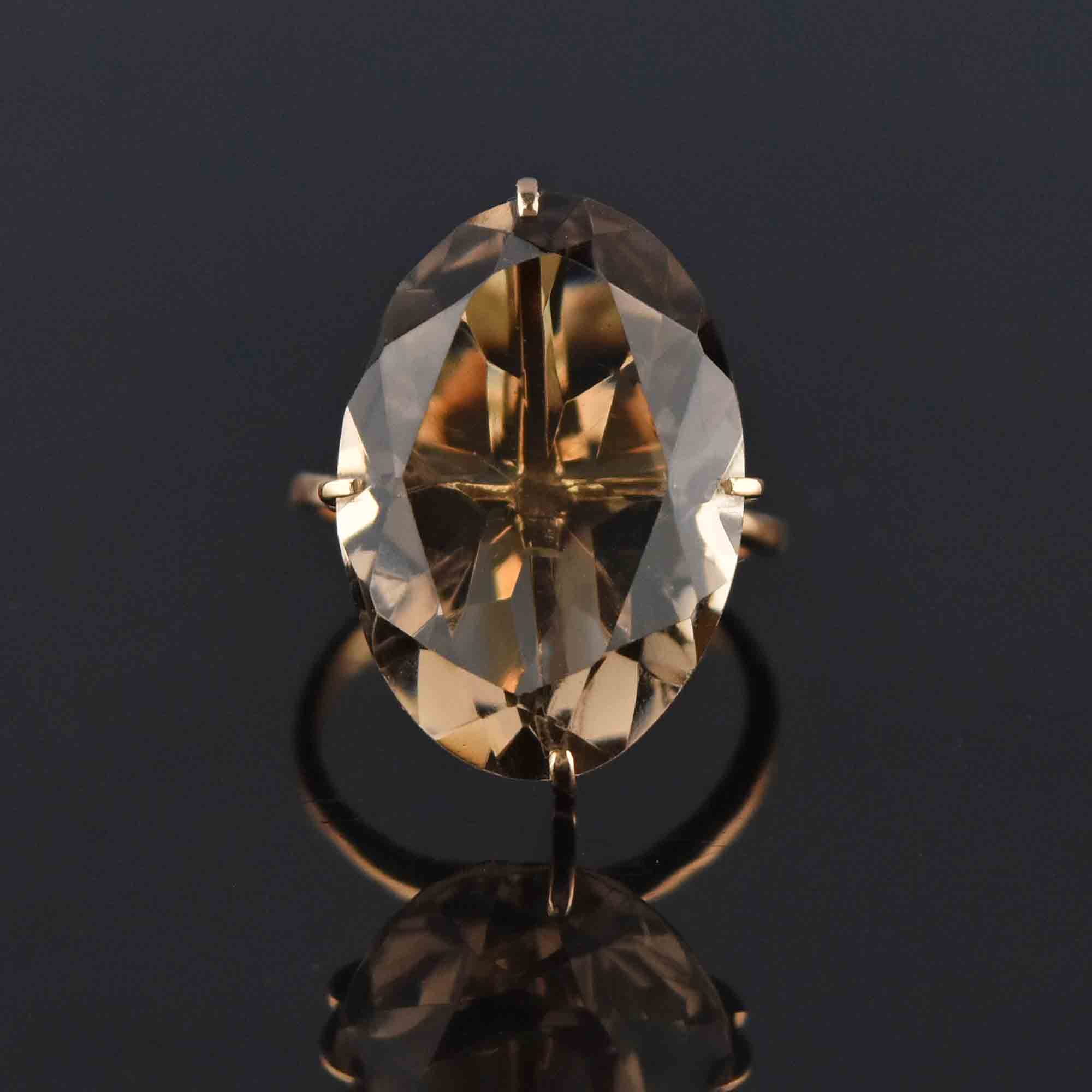 Vintage 14K Gold Smoky Quartz Ring, 10.5 CTW – Boylerpf