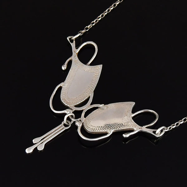 Vintage Arts & Crafts Sterling Silver Enamel Necklace