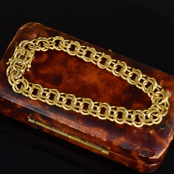 Vintage Double Rolled Gold Chino Link Bracelet - Boylerpf