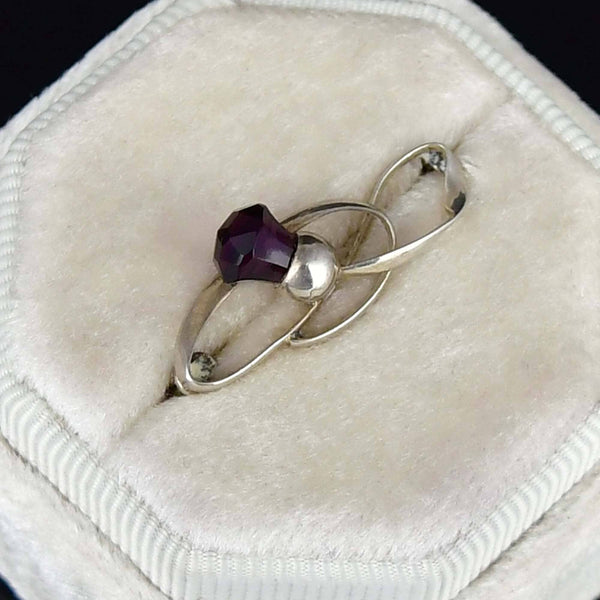 Sterling Silver Charles Horner Amethyst Thistle Brooch