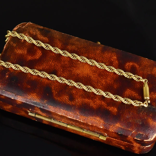 Antique Twisted Rope Krementz Chain Necklace