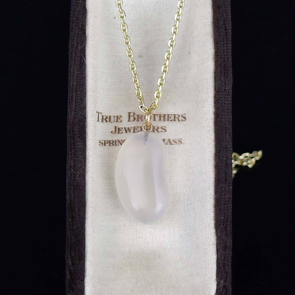 9K Gold Chalcedony Bean Necklace