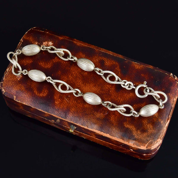 Vintage Ball Twisted 835 Silver Link Bracelet