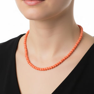 Victorian Mediterranean Salmon Coral Bead Necklace - Boylerpf