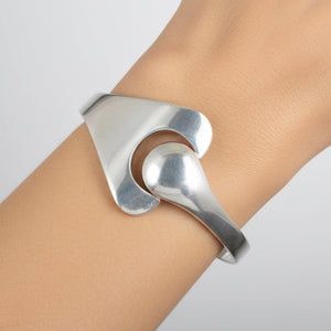 Georg Jensen Sterling Silver Puzzle Bangle Bracelet | Danish Modern - Boylerpf