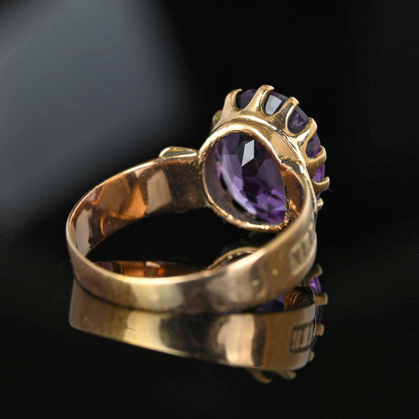 Antique Edwardian 14K Gold Amethyst Ring - Boylerpf