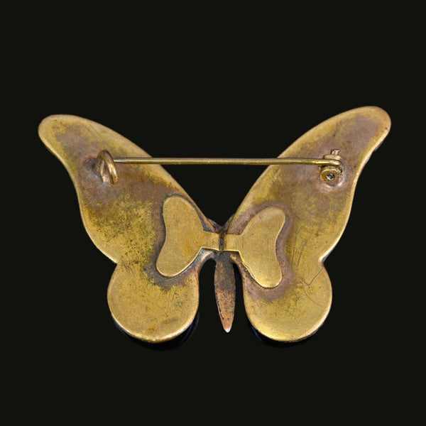 DEPOSIT Art Deco Czech Glass Morpho Butterfly Wing Brooch