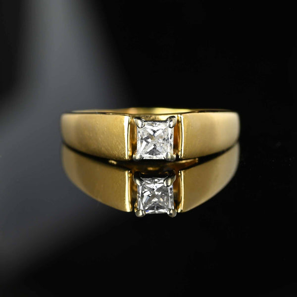Vintage .35 CTW Princess Diamond Solitaire Ring in 14K Gold - Boylerpf