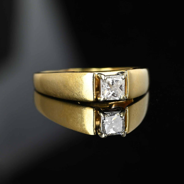 Vintage .35 CTW Princess Diamond Solitaire Ring in 14K Gold - Boylerpf