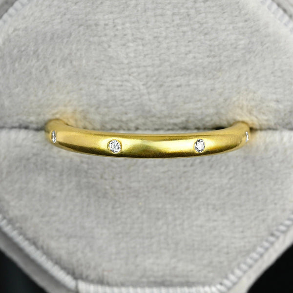 Vintage 18K Gold Etoile Diamond Ring with Donut Band