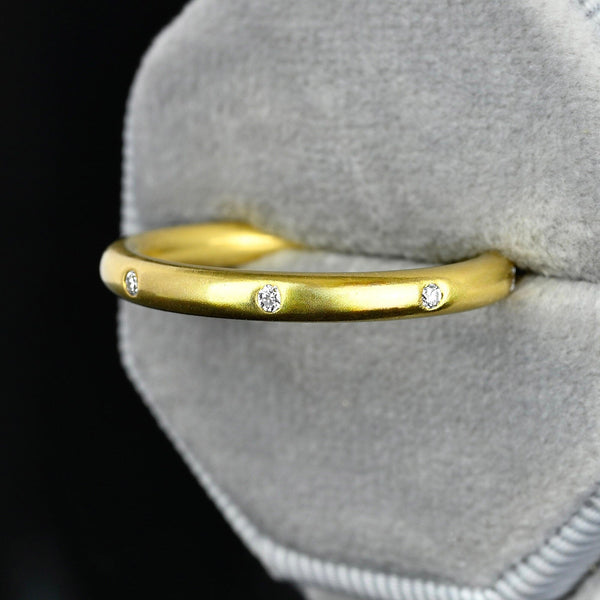 Vintage 18K Gold Etoile Diamond Ring with Donut Band