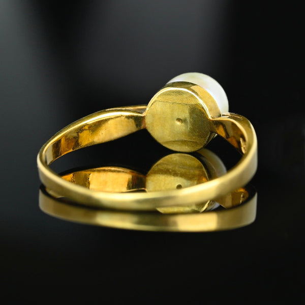 Antique Edwardian 14K Gold Akoya Pearl Ring