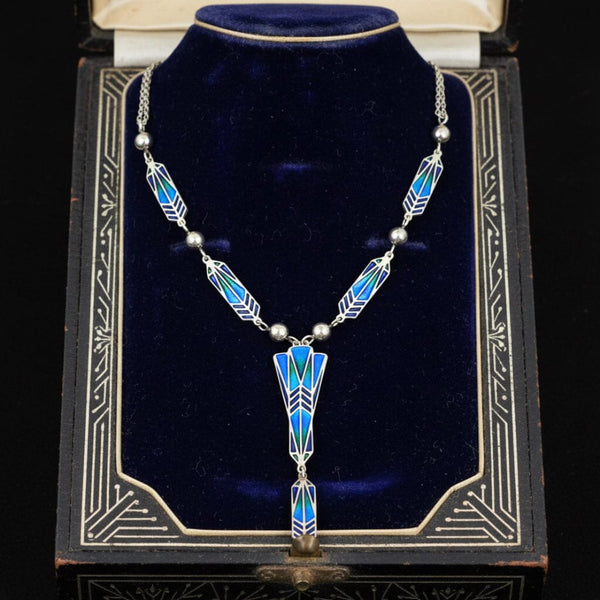 Pat Cheney Vintage Enamel Necklace, Scottish Art Nouveau - Boylerpf