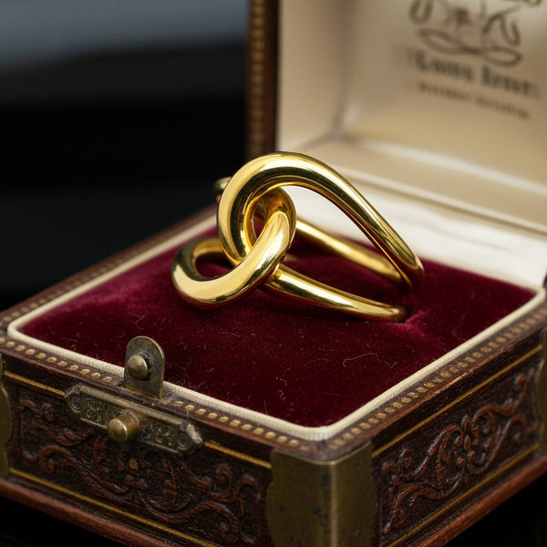 Vintage 18K Gold Love Knot Ring, Bold Infinity Statement - Boylerpf