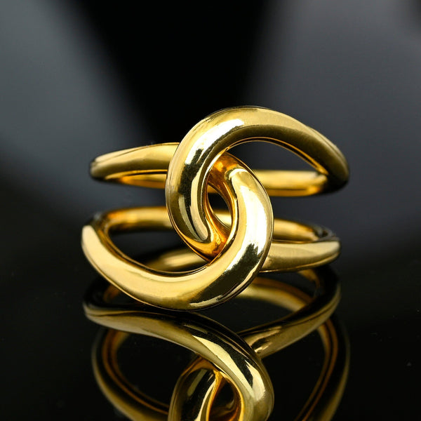 Vintage 18K Gold Love Knot Ring, Bold Infinity Statement - Boylerpf