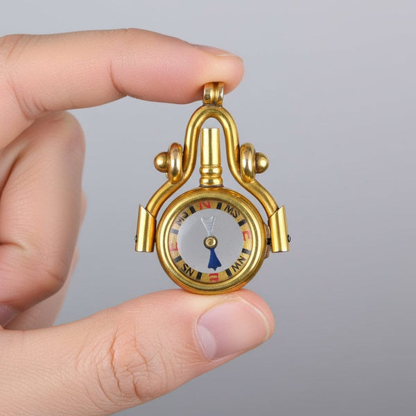 Antique 18K Gold Swivel Watch Key Compass Pendant - Boylerpf