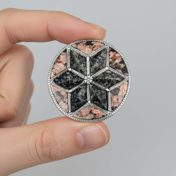 Antique Victorian Scottish Aberdeen Granite Brooch Pendant
