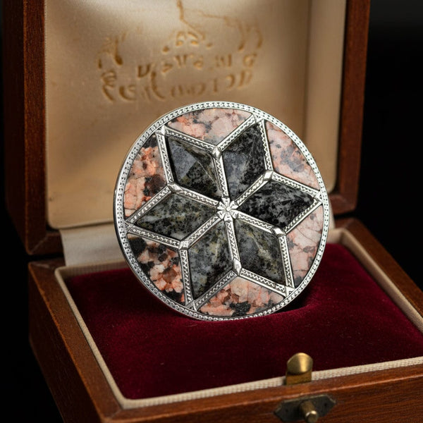 Antique Victorian Scottish Aberdeen Granite Brooch Pendant