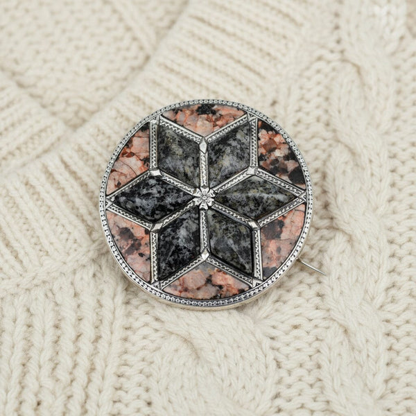 Antique Victorian Scottish Aberdeen Granite Brooch Pendant