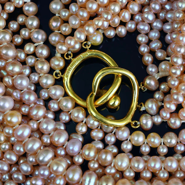 Angela Cummings Tiffany & Co. 18K Gold Pink Pearl Necklace