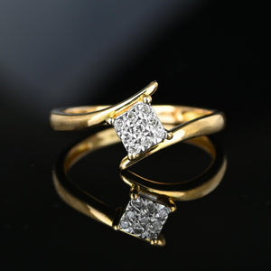 Vintage English Gold Diamond Bypass Ring - Boylerpf